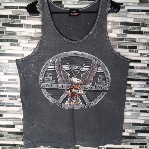 Harley-Davidson Men's Black Tank Top XL Stubbs Houston TEXAS biker Motorcylecore - Picture 1 of 11